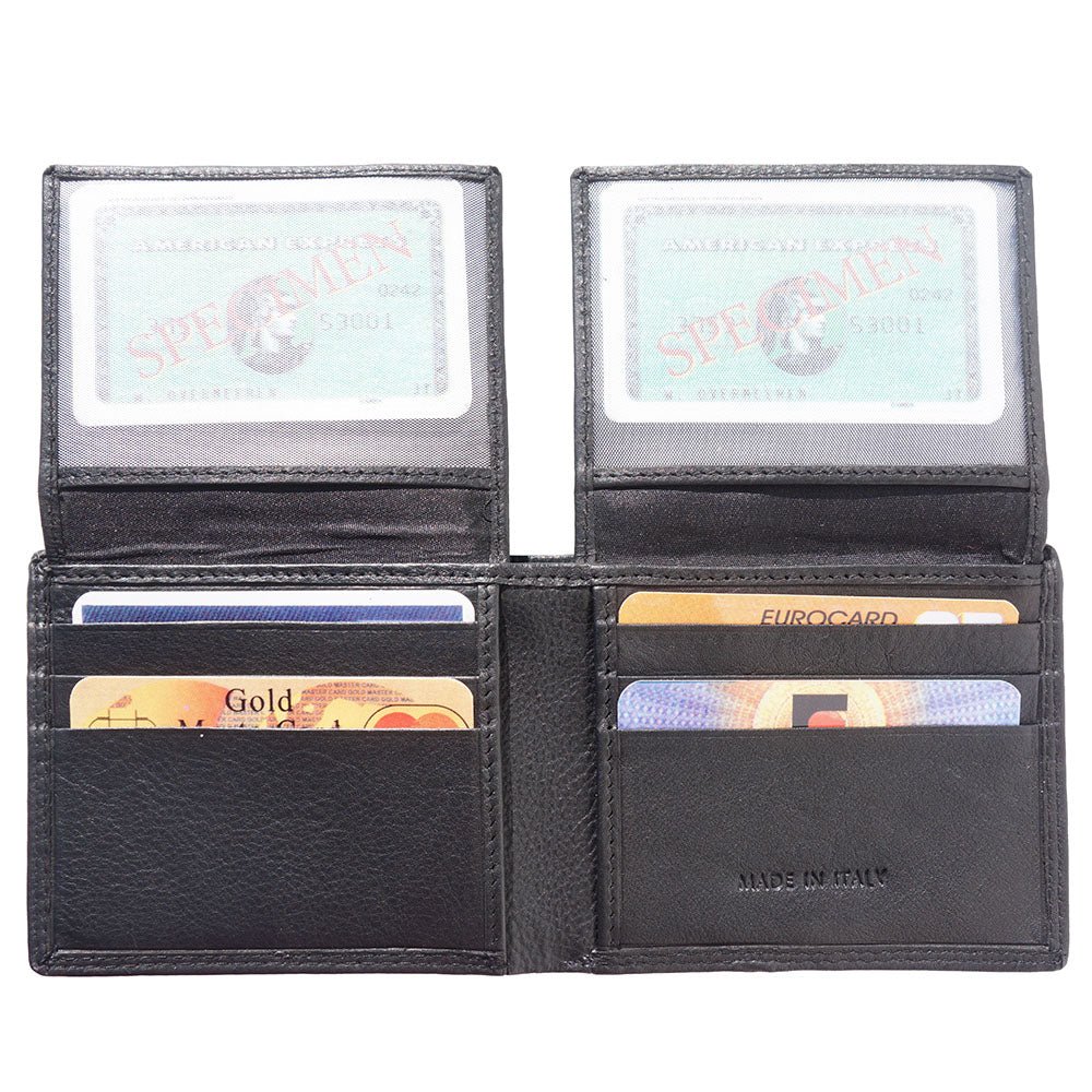 Medium wallet in calf-skin soft leather with double flap-3