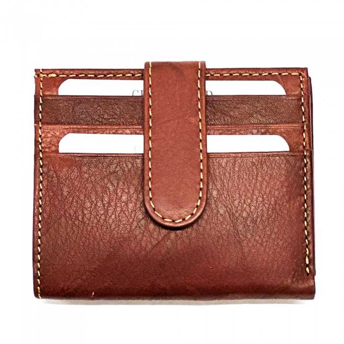 Front view of the Arezzo Brown Leather Credit Card Holder