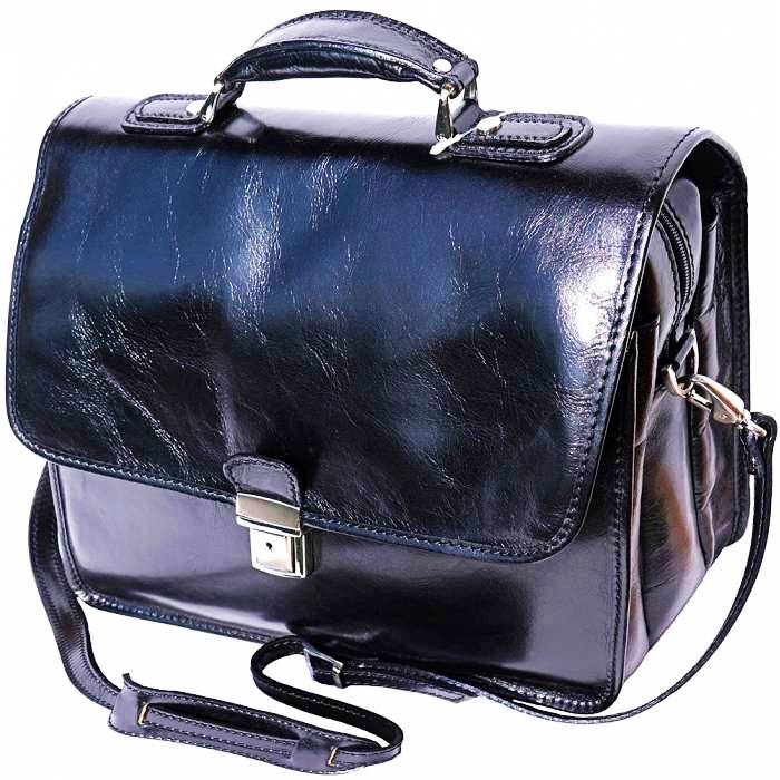 Italian Leather Briefcase Laptop Compartment Leather Italiano