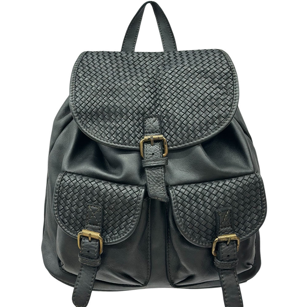 calf leather backpack Marinella Washed Leather Backpack