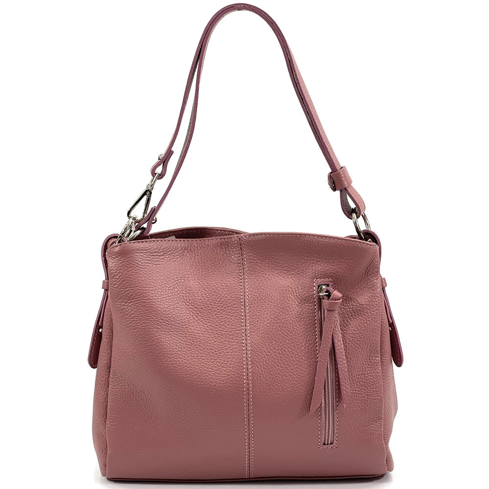 Mélie Italian Calfskin Leather Bag – Elegant Hobo with Dual Compartments - Leather Italiano