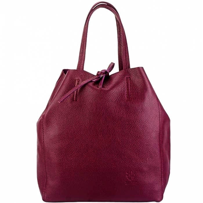 Back view of Siena bordeaux leather shoulder bag