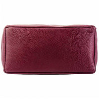 Bottom view of Siena bordeaux leather shoulder bag