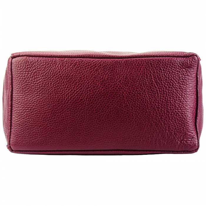 Bottom view of Siena bordeaux leather shoulder bag