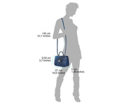 Urban Chic: The Compact Navy Leather Satchel - Leather Italiano