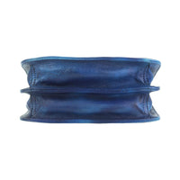 Urban Chic: The Compact Navy Leather Satchel - Leather Italiano