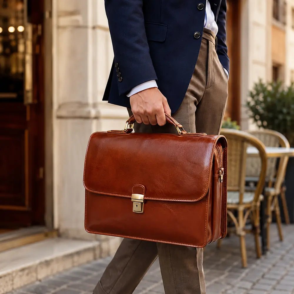 Italian Leather Briefcases - Leather Italiano
