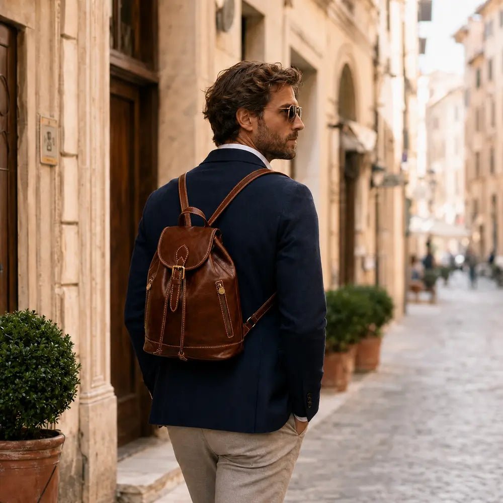 Men’s Italian Leather Backpacks - Leather Italiano