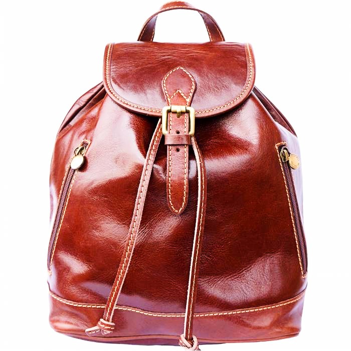 Stylish Men's Brown Italian Leather Backpack