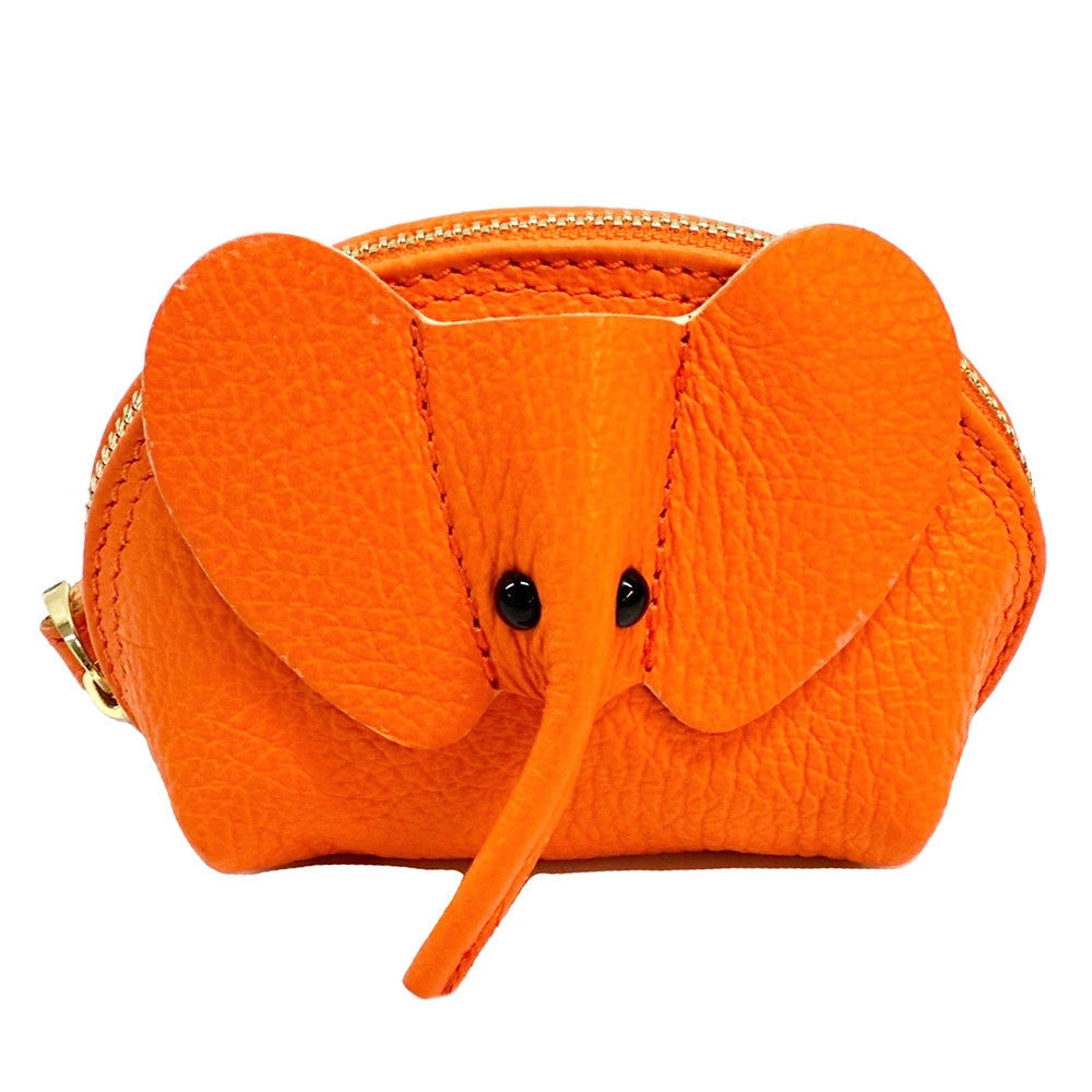 Mini Italian Leather Elephant Pouch – Playful Leather Coin & Key Pouch