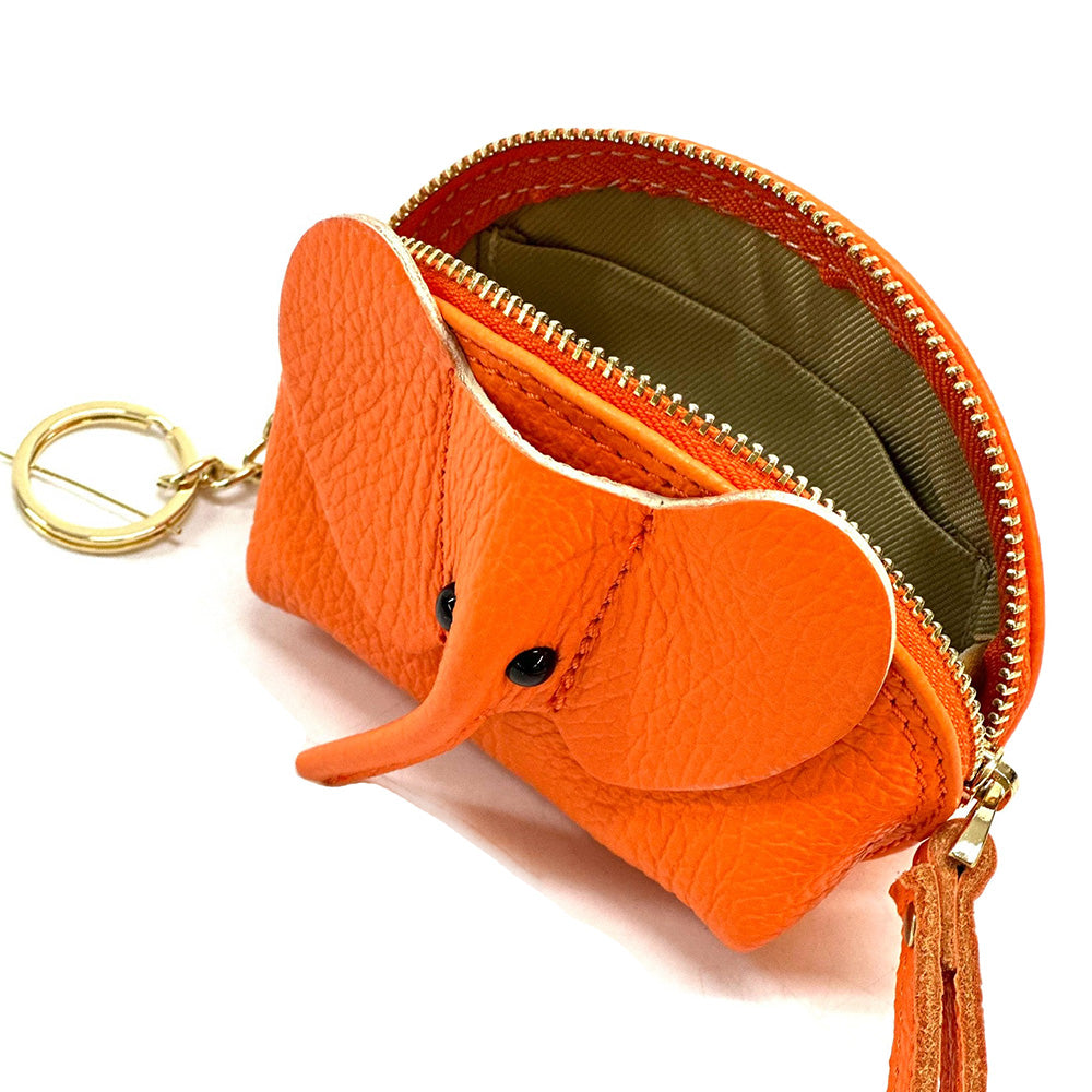 Mini Italian Leather Elephant Pouch – Playful Leather Coin & Key Pouch