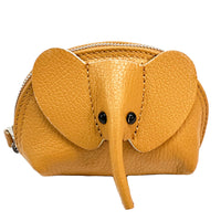 Mini Italian Leather Elephant Pouch – Playful Leather Coin & Key Pouch