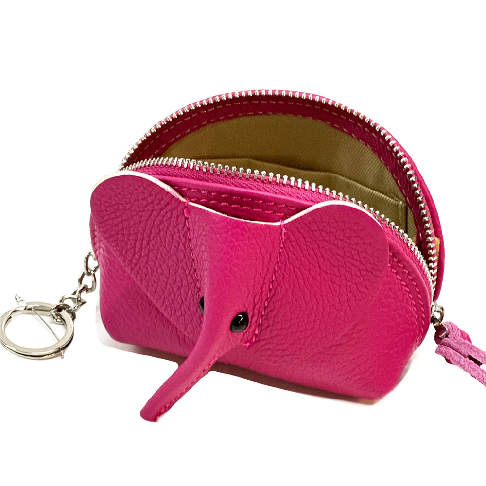 Mini Italian Leather Elephant Pouch – Playful Leather Coin & Key Pouch