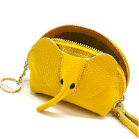 Mini Italian Leather Elephant Pouch – Playful Leather Coin & Key Pouch