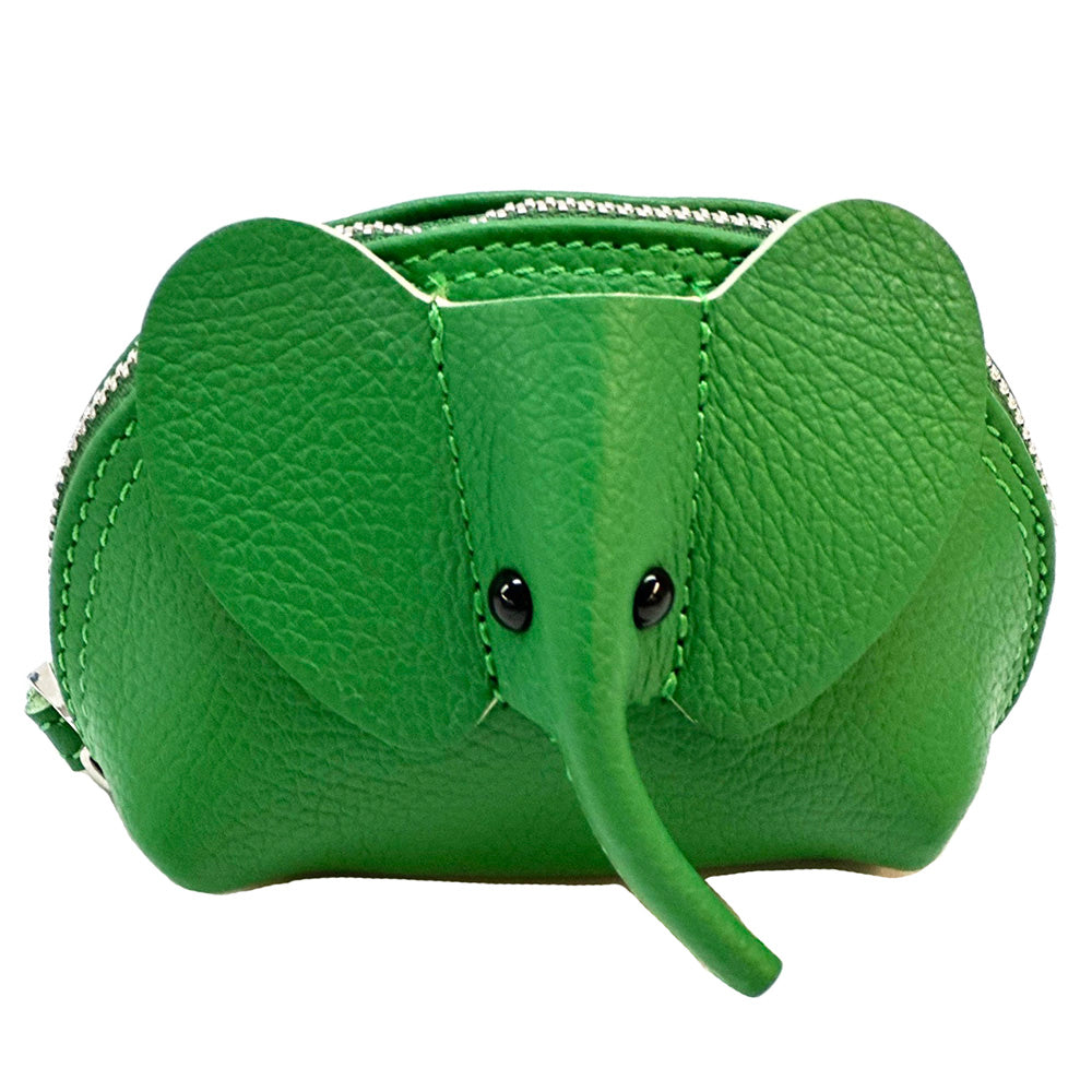 Mini Italian Leather Elephant Pouch – Playful Leather Coin & Key Pouch