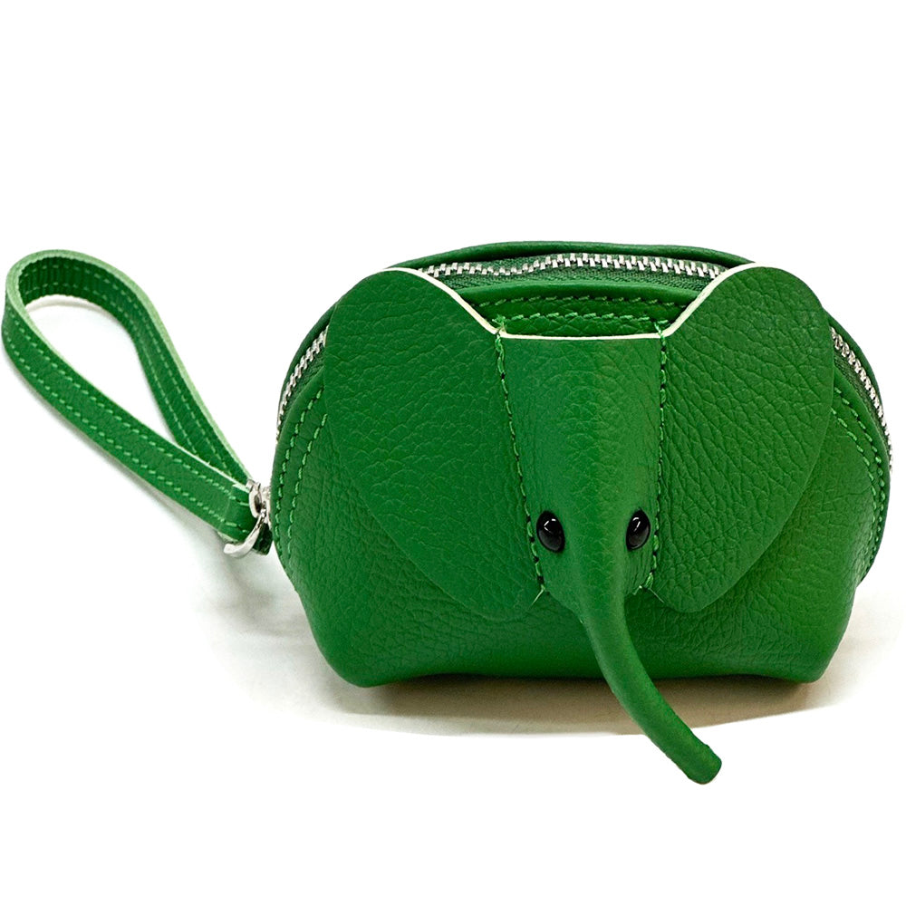 Mini Italian Leather Elephant Pouch – Playful Leather Coin & Key Pouch