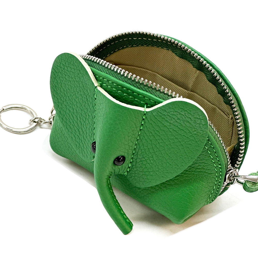 Mini Italian Leather Elephant Pouch – Playful Leather Coin & Key Pouch