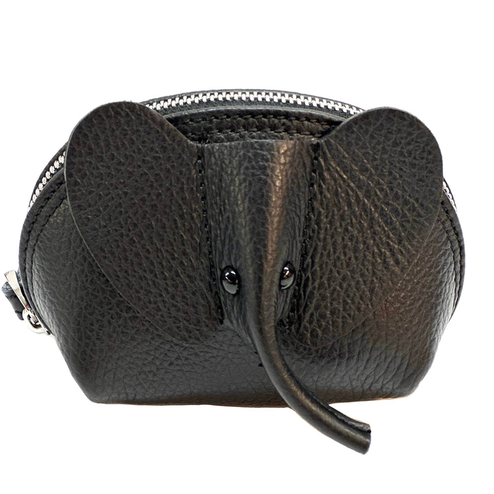 Mini Italian Leather Elephant Pouch – Playful Leather Coin & Key Pouch