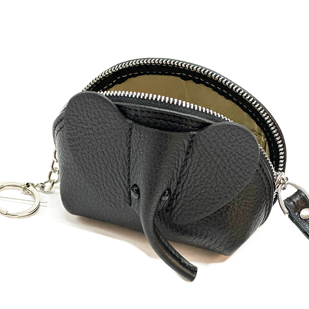 Mini Italian Leather Elephant Pouch – Playful Leather Coin & Key Pouch