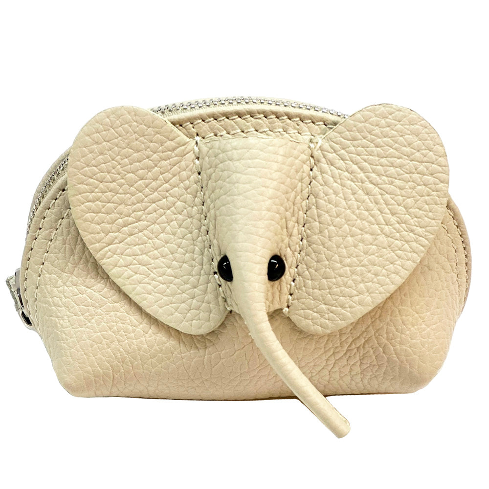 Mini Italian Leather Elephant Pouch – Playful Leather Coin & Key Pouch