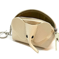 Mini Italian Leather Elephant Pouch – Playful Leather Coin & Key Pouch