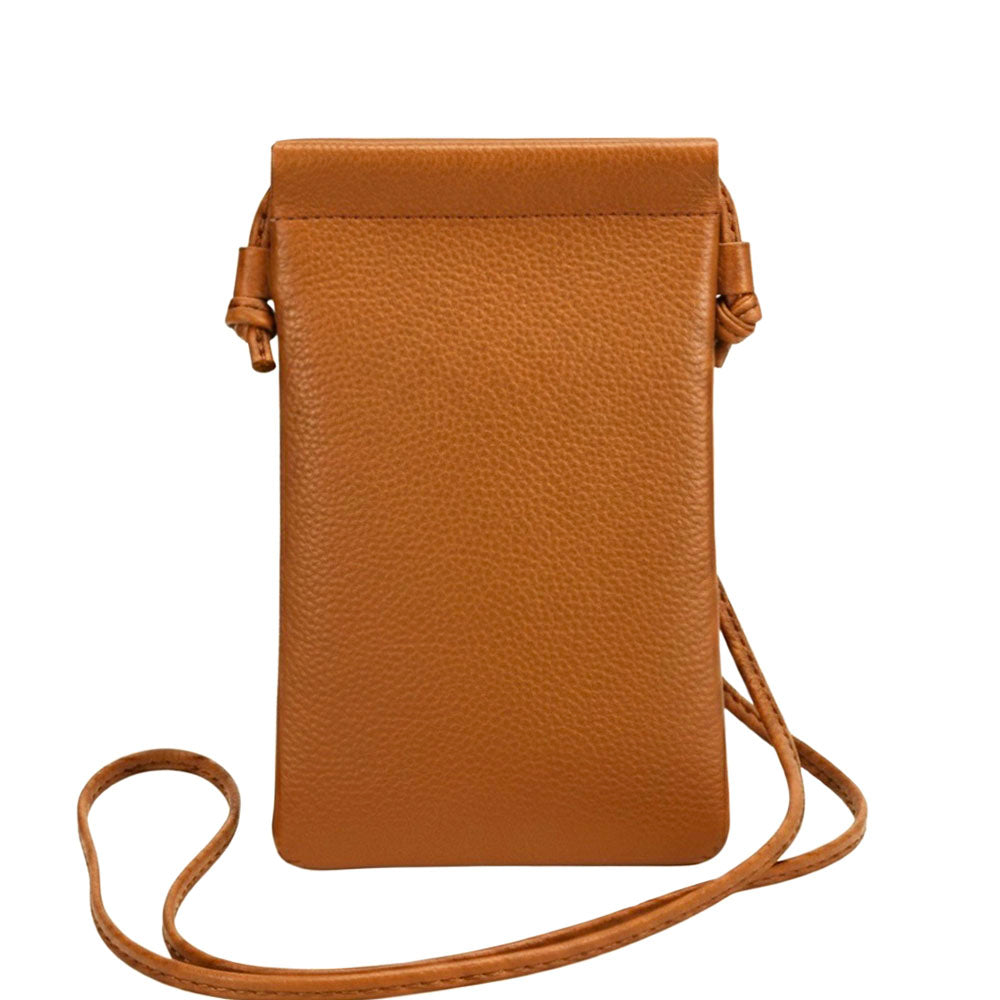 Perla Cow Leather Phone Crossbody Bag