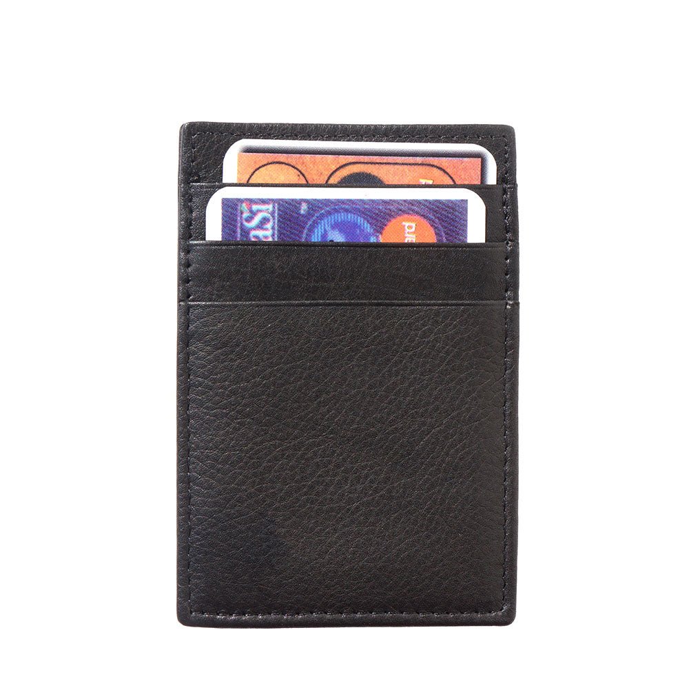 Luigi Black Leather Money Clip