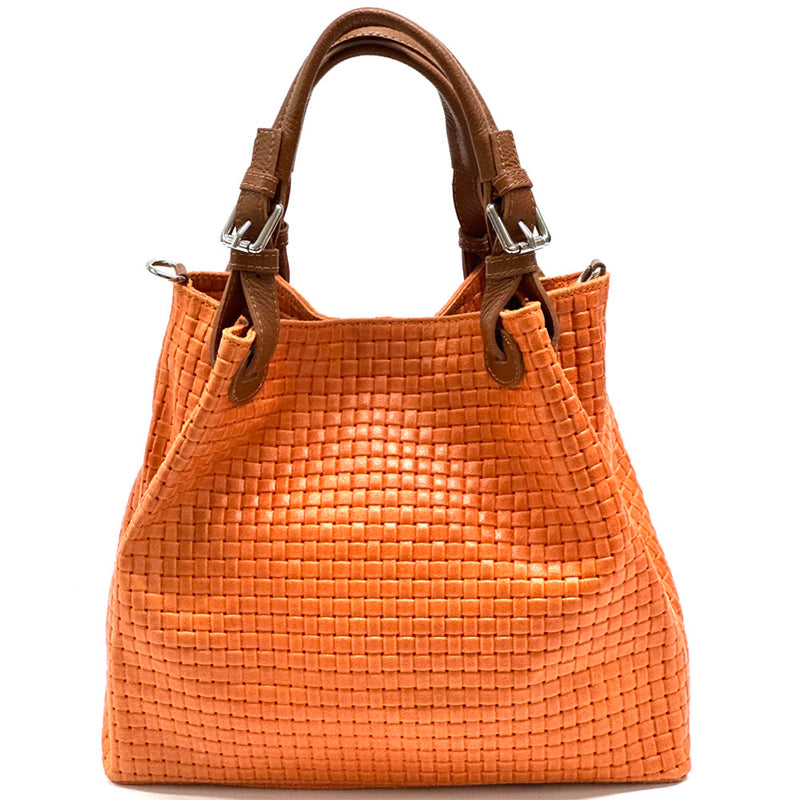 Debora orange leather should bag