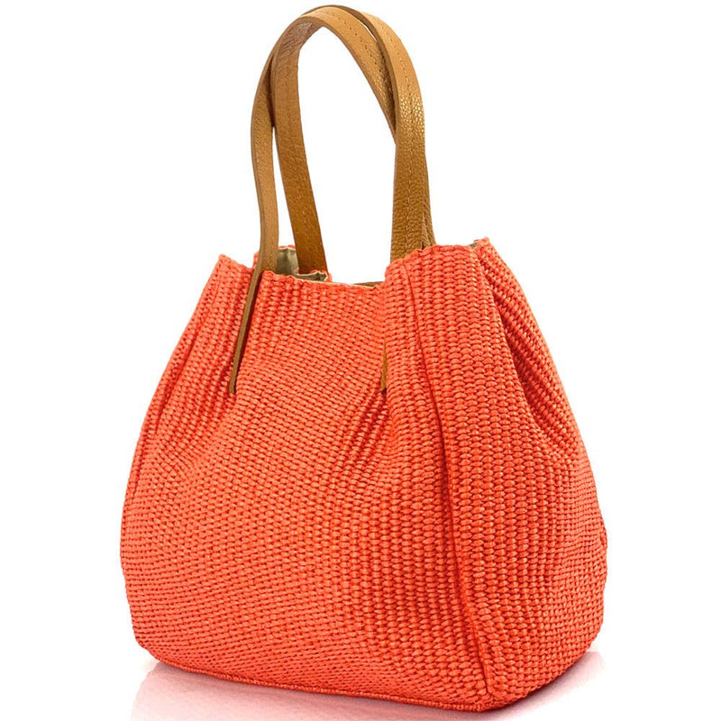 Ludmilla raffia and leather bag-14