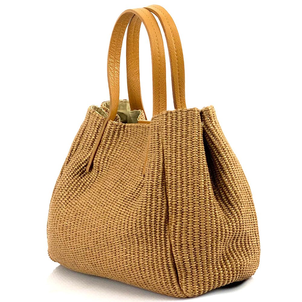 Ludmilla raffia and leather bag-4