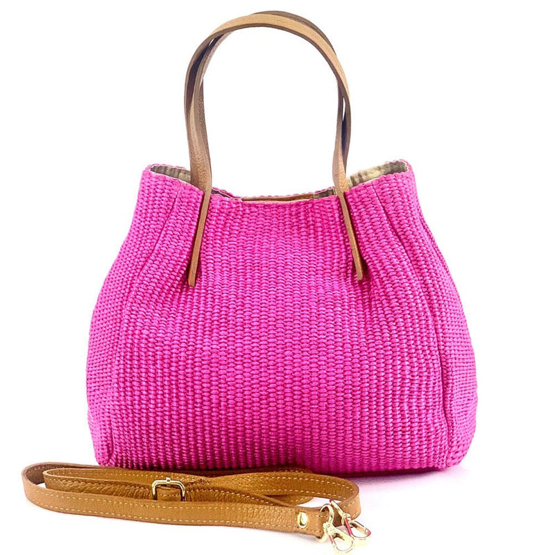 Ludmilla raffia and leather bag-20