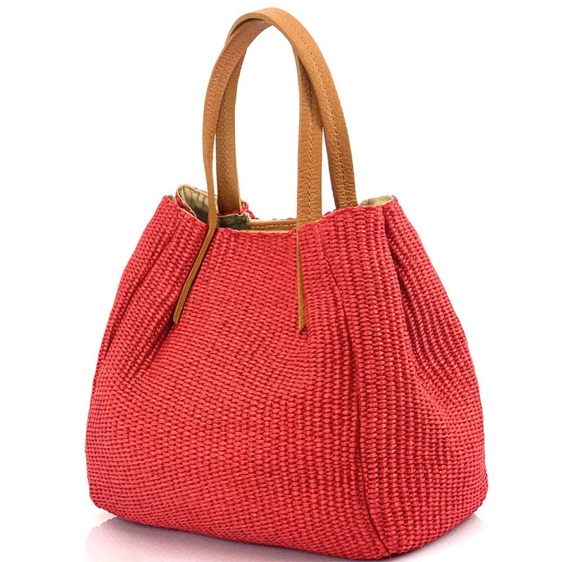 Ludmilla raffia and leather bag-8