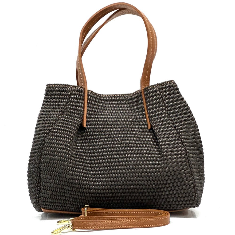 Ludmilla raffia and leather bag-24