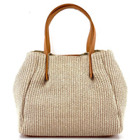 Ludmilla raffia and leather bag-25