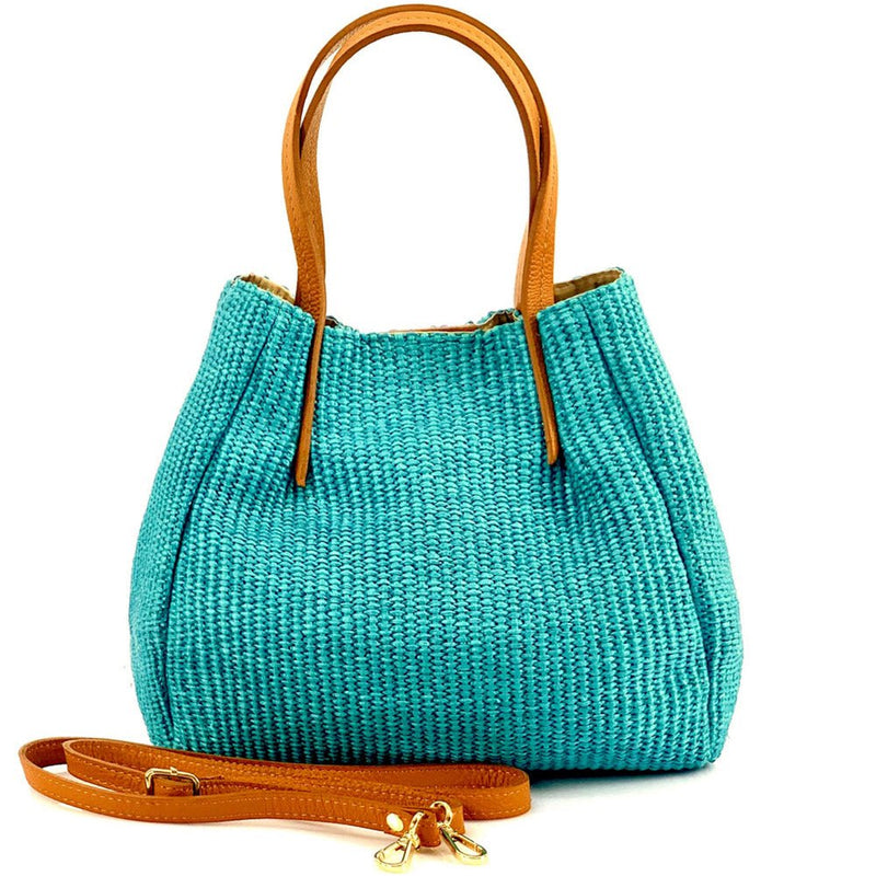 Ludmilla raffia and leather bag-26