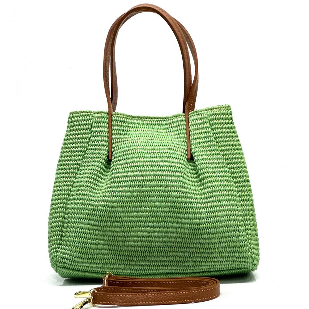 Ludmilla raffia and leather bag-27