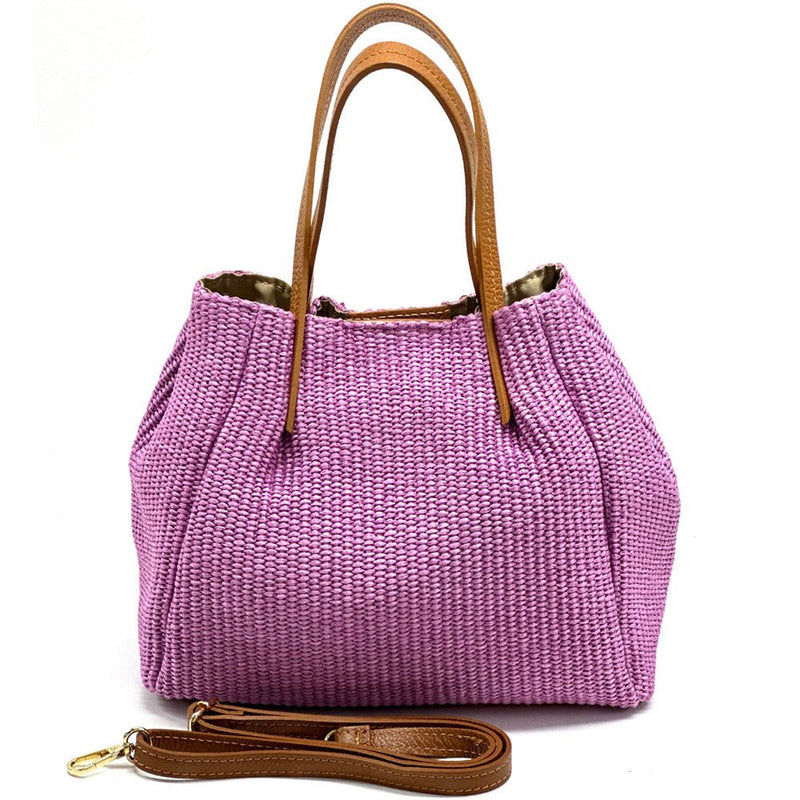 Ludmilla raffia and leather bag-15