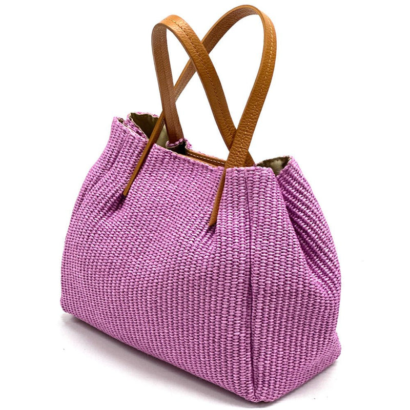 Ludmilla raffia and leather bag-0