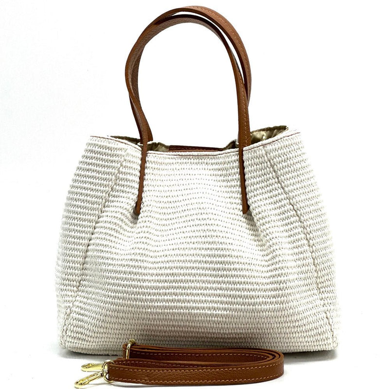 Ludmilla raffia and leather bag-17