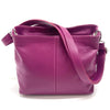 Front view of Nina leather Handbag in fuchsia