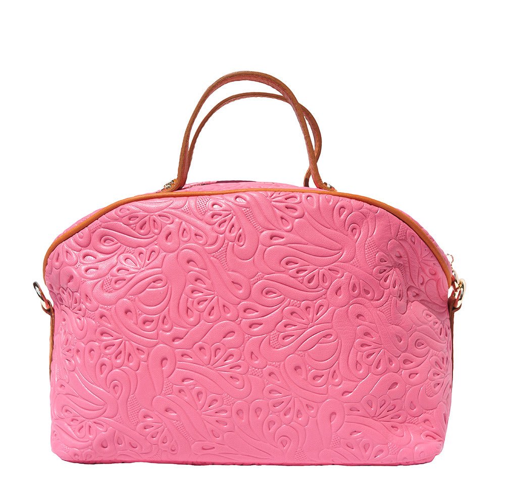 Tarsilla leather cosmetic bag in fuchsia