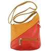 Licia leather crossbody bag - red and tan leather