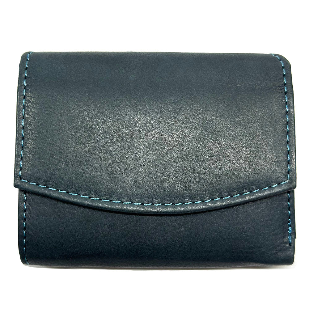 Liora Minimalist RFID Leather Mini Trifold Wallet