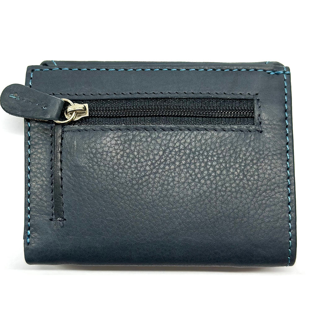 Liora Minimalist RFID Leather Mini Trifold Wallet