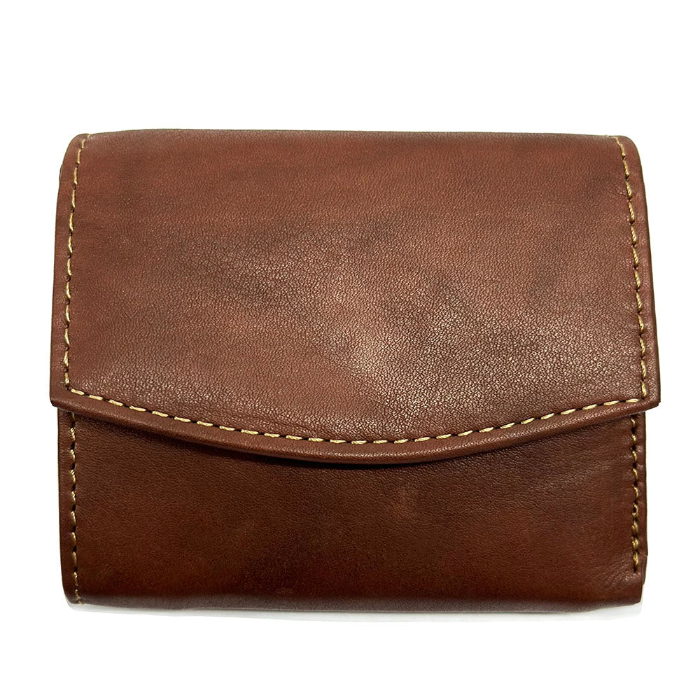 Liora Minimalist RFID Leather Mini Trifold Wallet