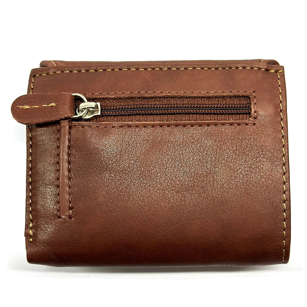 Liora Minimalist RFID Leather Mini Trifold Wallet