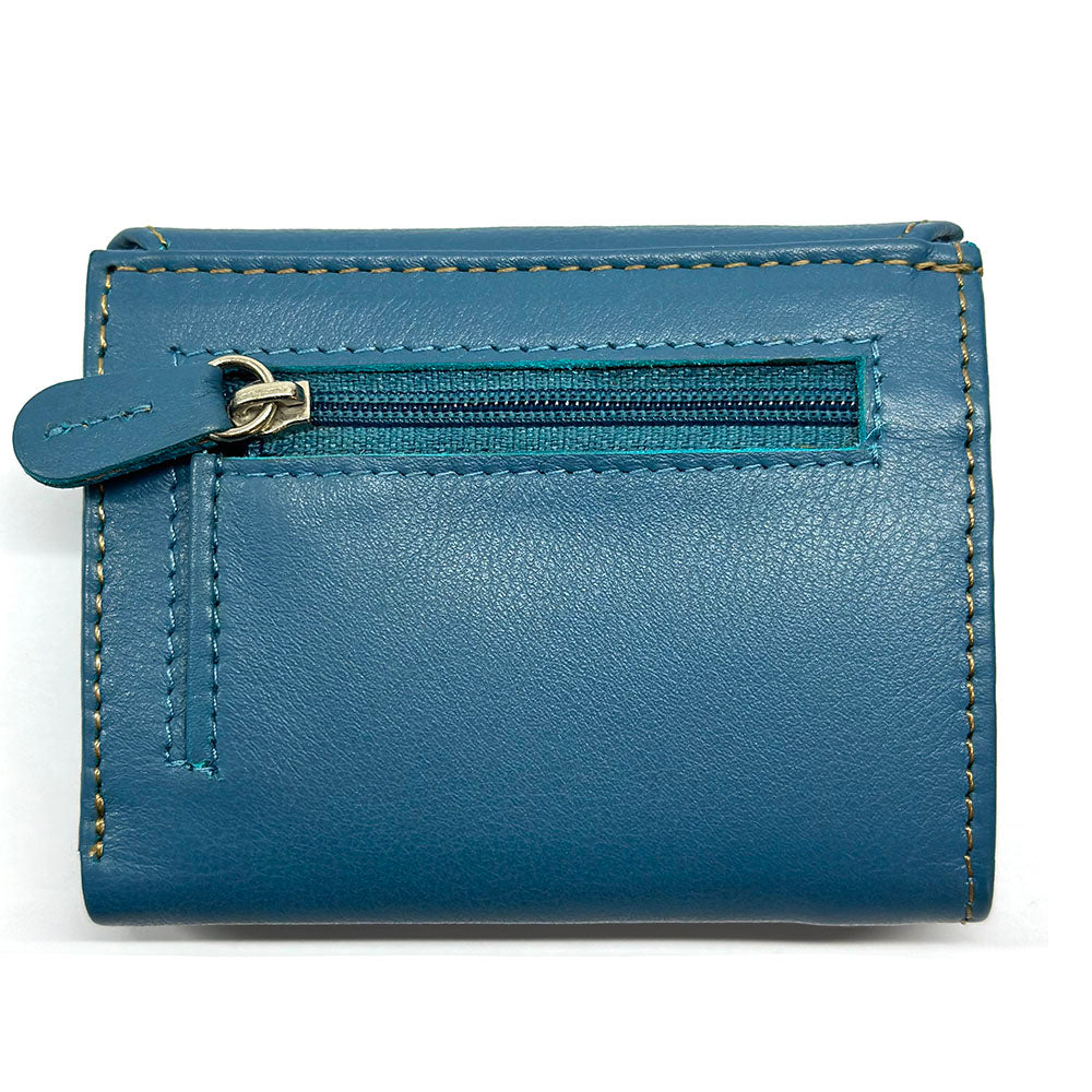 Liora Minimalist RFID Leather Mini Trifold Wallet