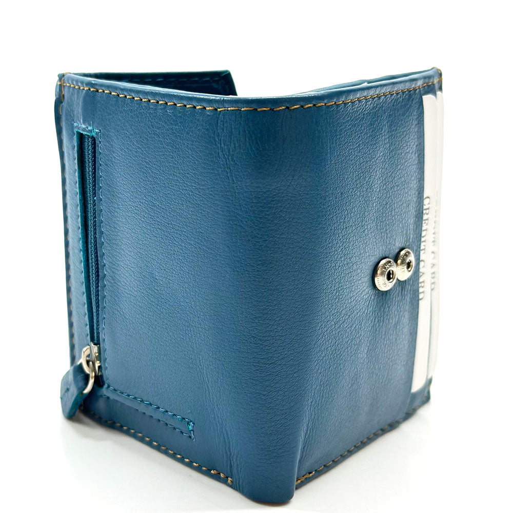 Liora Minimalist RFID Leather Mini Trifold Wallet