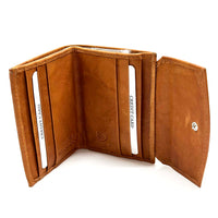 Liora Minimalist RFID Leather Mini Trifold Wallet
