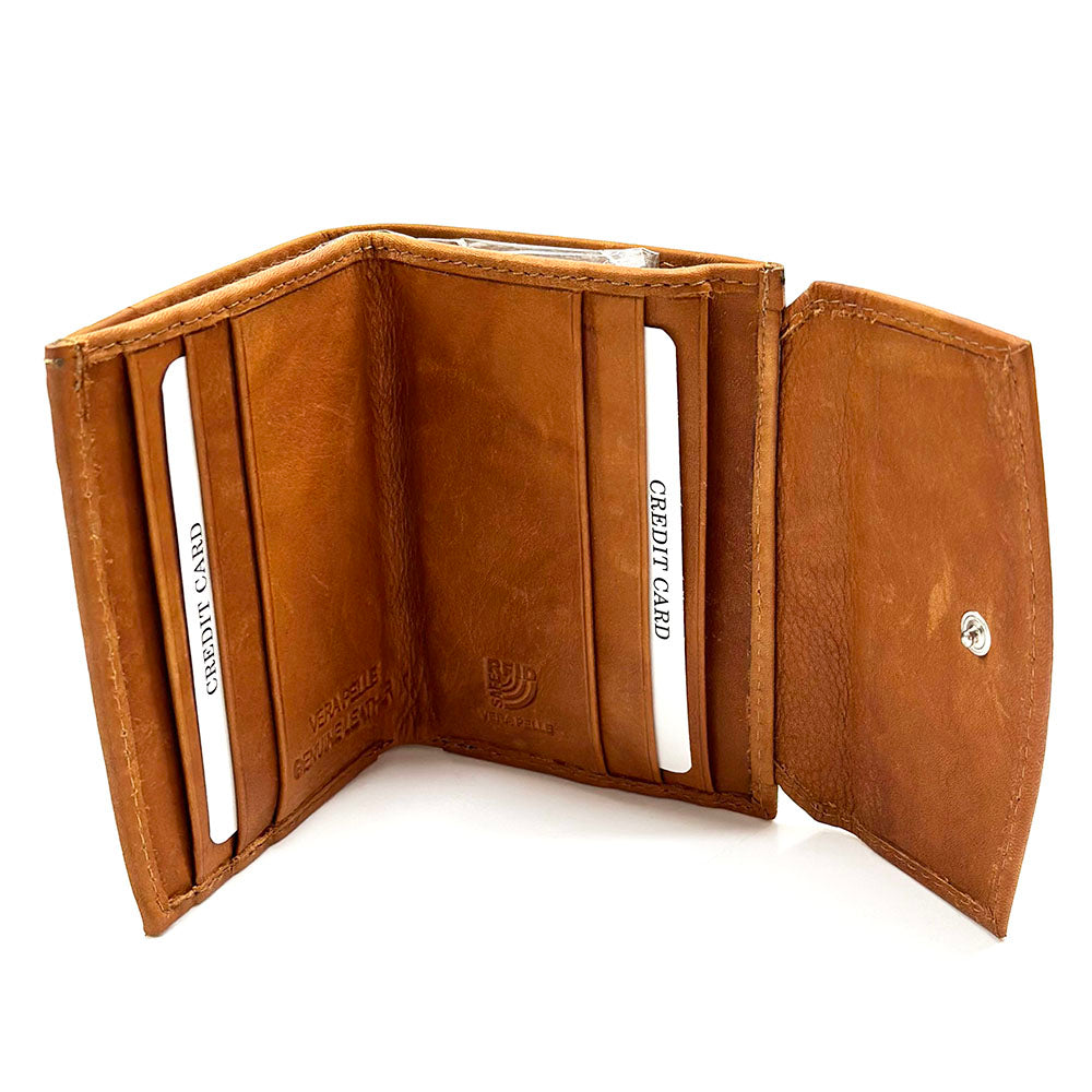 Liora Minimalist RFID Leather Mini Trifold Wallet